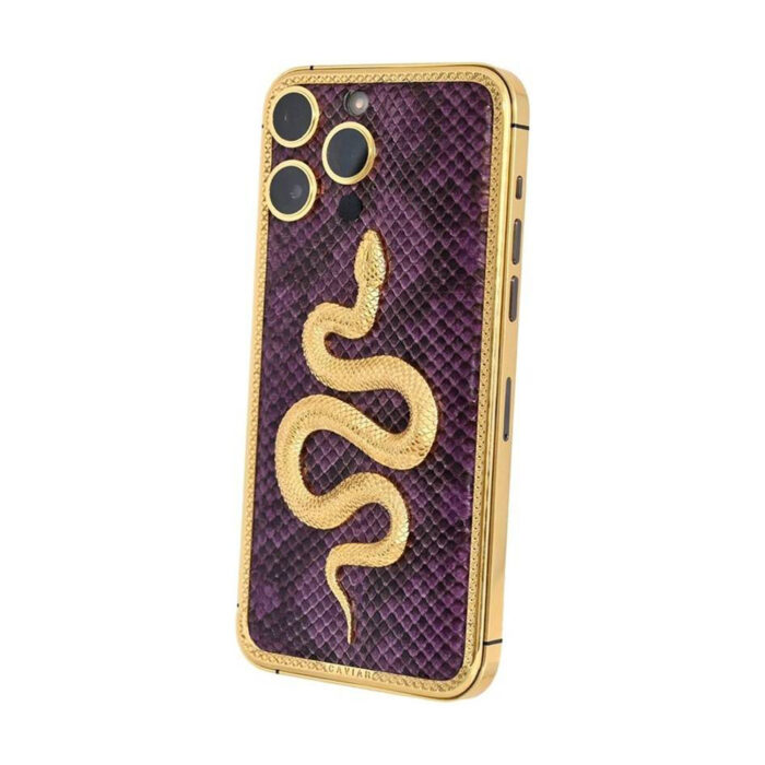 iPhone 15 Pro Luxury 24k Gold Titanium Snake